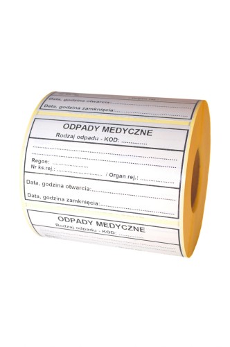 Etykieta papierowa samoprzylepna 100 x 59 mm odpady medyczne Jlabels - sklep internetowy Jshop