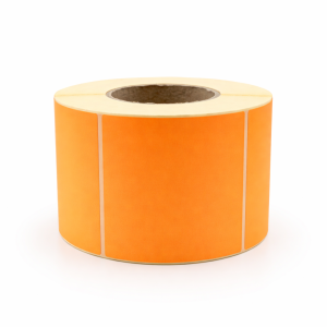 Etykieta papierowa 100x100 mm 1000 sztuk na rolce FLUO Pomarańczowa, FI76mm, ZESTAW 3 ROLEK